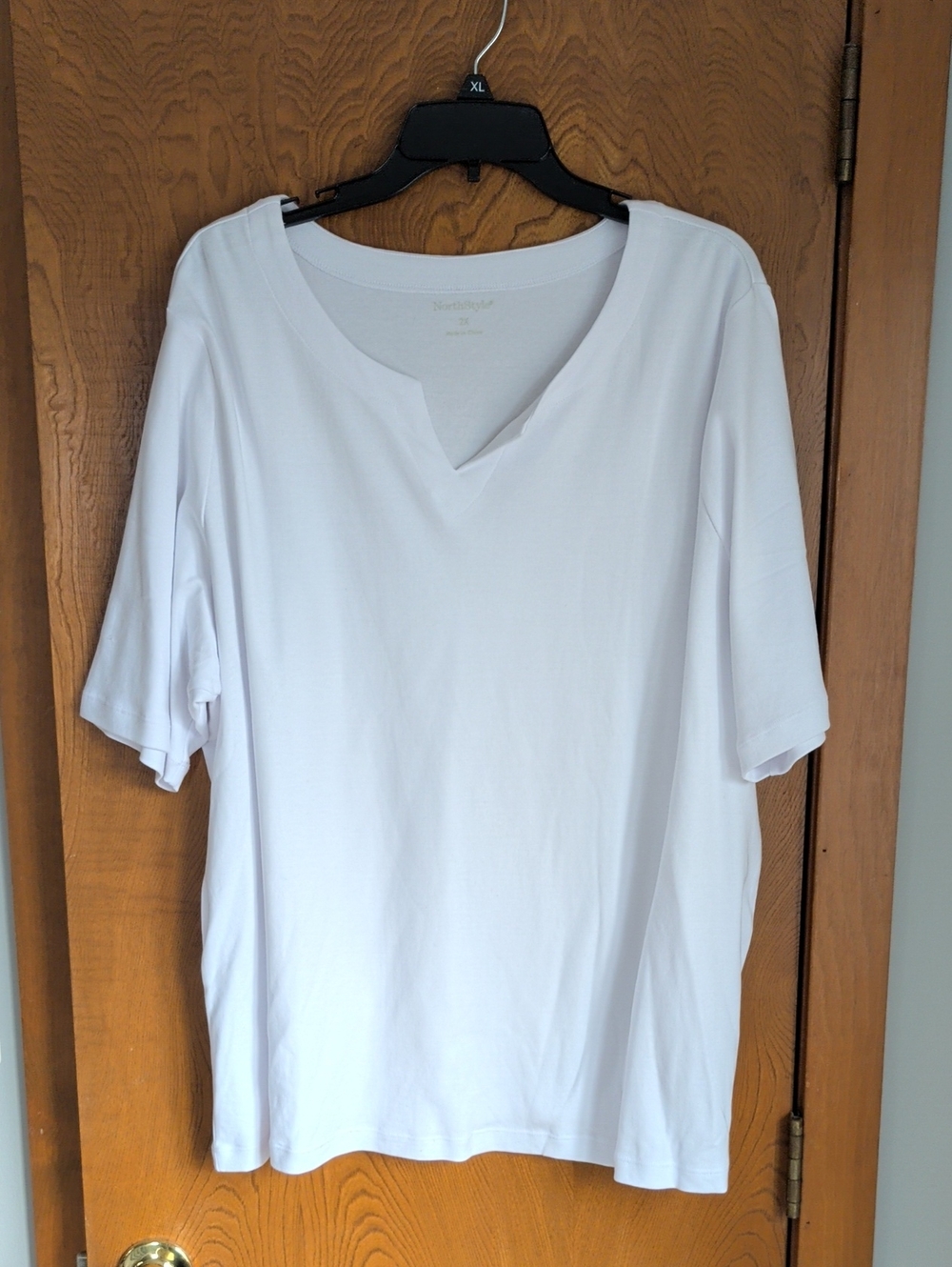 NorthStyle White Short Sleeve V-Notch Tee - Women's